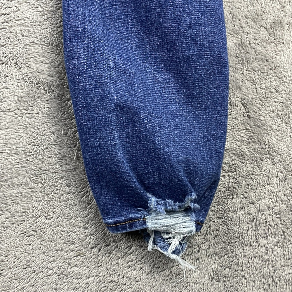 Denizen From Levis Boyfriend Jeans Womens 2 W26 Blue Distressed Hem Mid Rise - Picture 15 of 16